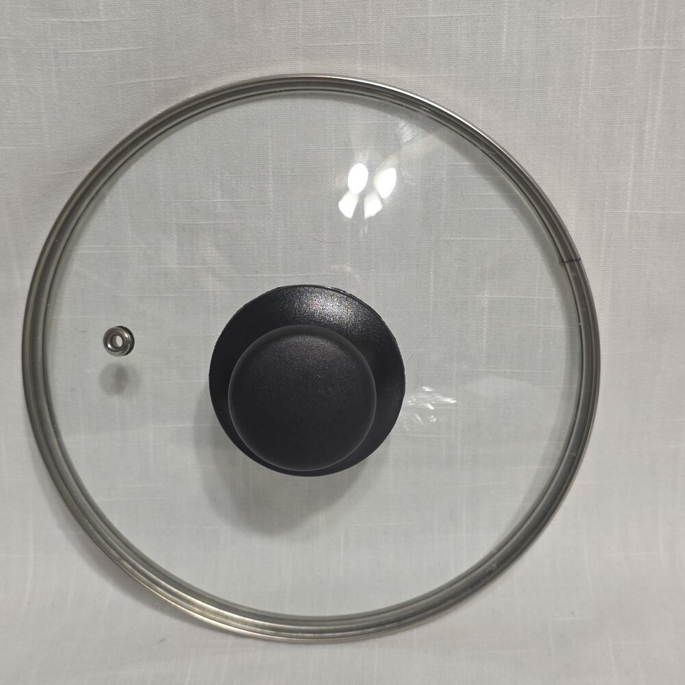 7" Tempered Glass Pot Lid Replacement Cover Black Knob Stainless Rim Universal